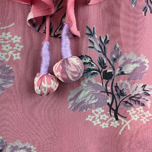 ⚡️[TOPSHOP] Pink Floral Ruffle Blouse | Size 2 - Picture 5 of 9